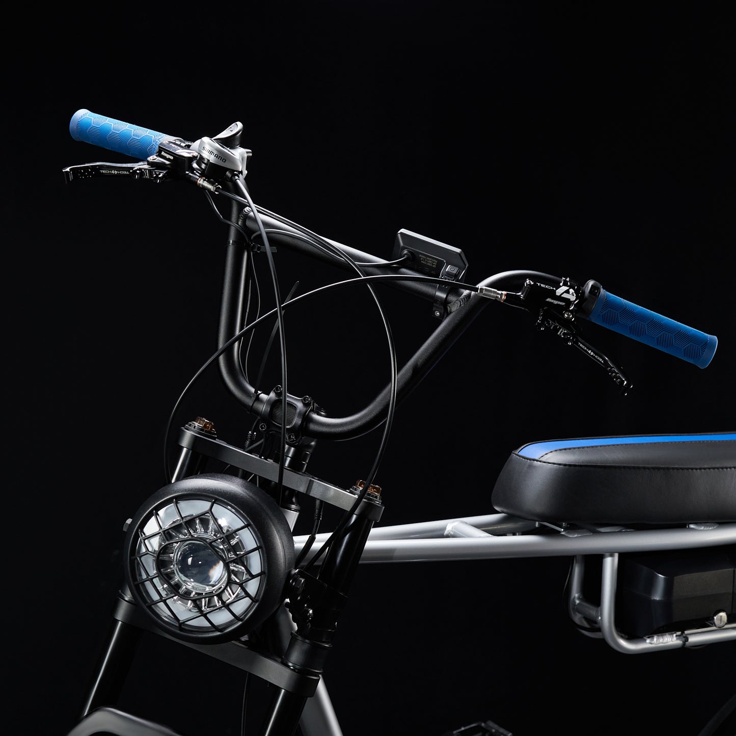E-Champ 66 Retro Fat Tyre Electric Bike Silverstone Racing Silver