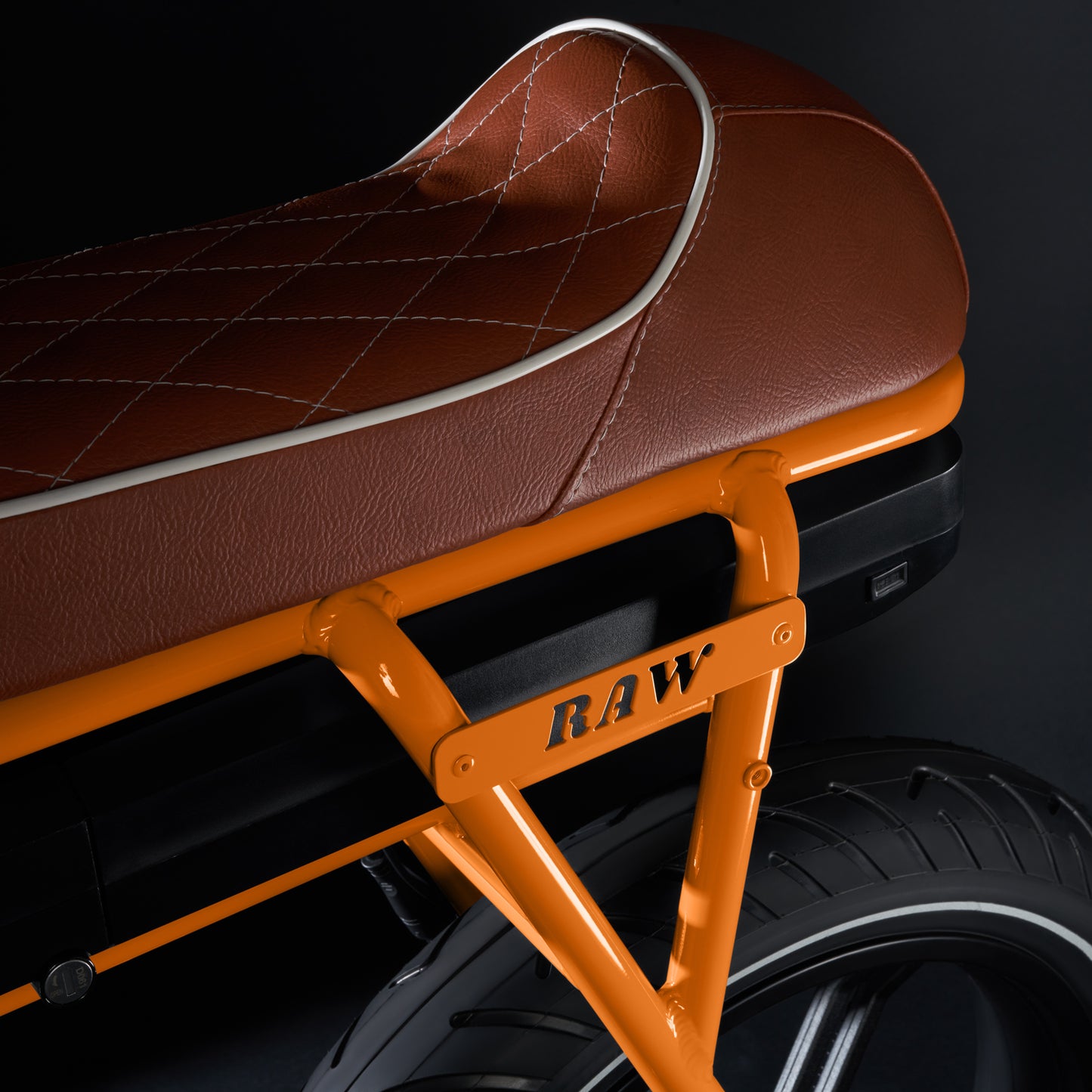 E-Champ RAW Retro Fat Tyre Electric Bike Lava Orange