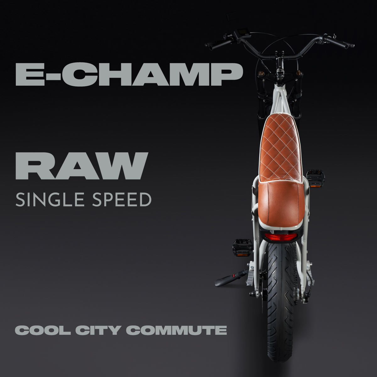 E-Champ RAW Retro Fat Tyre Electric Bike Monza Grey