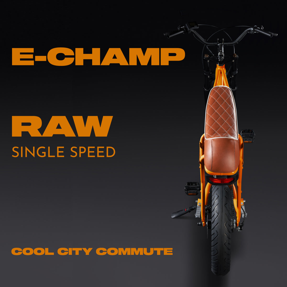 E-Champ RAW Retro Fat Tyre Electric Bike Lava Orange